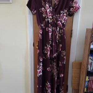 Floral Dress High Low With Shorts Size Medium